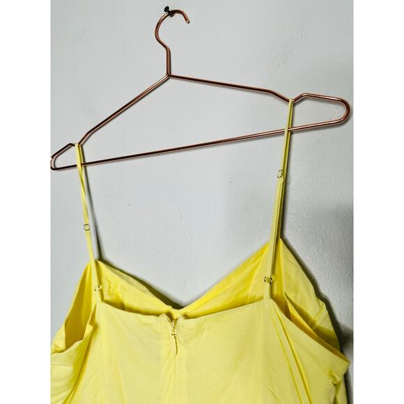 JASON WU COLLECTIVE Yellow 100% Cotton Lace Square Neckline Midi Dress Size 10 - Picture 11 of 14